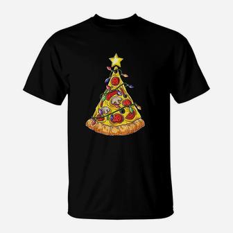 Pizza Christmas Tree Lights T-Shirt - Seseable