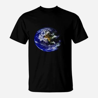 Planet Earth North America Globe Space Globe T-Shirt - Seseable