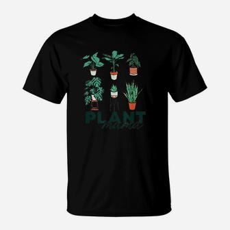 Plant Mama Illustrated Potted House Plants Gardening Meme T-Shirt - Seseable