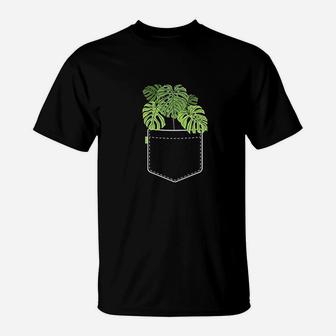 Plant Monstera Pocket Plant Mama T-Shirt - Seseable