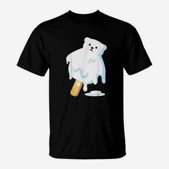 Polar Bear Ice Popsicle Melt Earth Day Teacher T-Shirt - Seseable