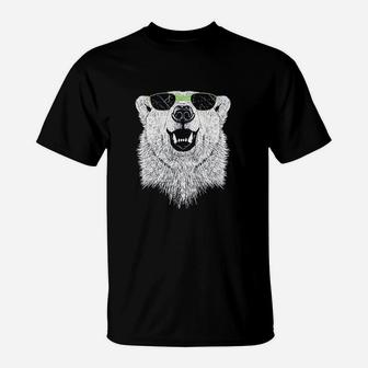 Polar Bear Wearing Sunglasses Funny Animal T-Shirt - Seseable