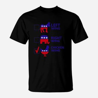 Political Parties Left Wing Right Wing Chicken Wing T-Shirt - Seseable