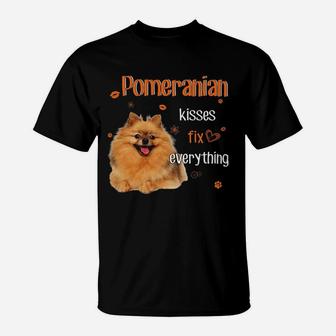 Pomeranian Kisses Fix Everything Pomeranian Lover T-Shirt - Seseable