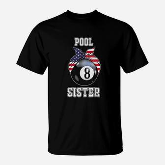 Pool Sister Jersey Family Gift For Billiard Players T-Shirt - Seseable