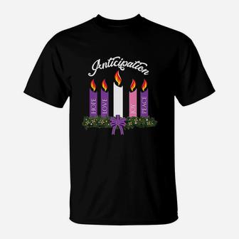 Premium Advent Wreath Candles Best Christian Gifts Christmas Shirt T-Shirt - Seseable