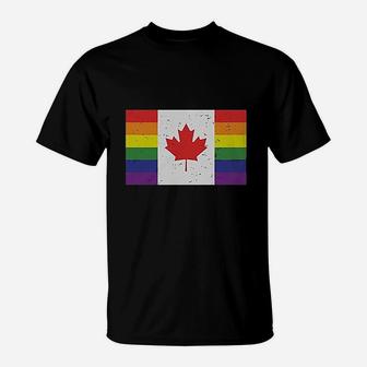Pride Parade Gay Lesbian Pride Rainbow Canada Flag T-Shirt - Seseable