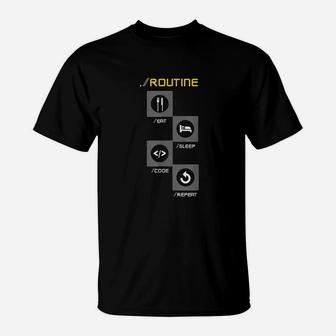 Programmers Developers Routine Funny Eat Sleep Code Repeat T-Shirt | Seseable UK