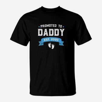 Promoted To Daddy Est 2020 New Dad Gift First Daddy T-Shirt - Seseable