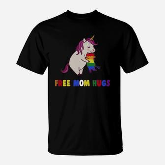 Proud Ally Free Unicorn Mom Hugs Lgbt Pride Love Heart T-Shirt - Seseable