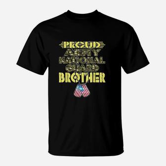 Proud Army National Guard Brother Dog Tags T-Shirt - Seseable
