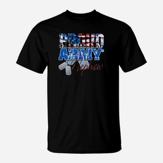 Proud Army Nephew Patriotic Appreciation Day For Men T-Shirt - Seseable