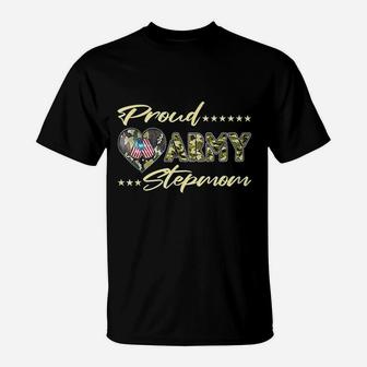 Proud Army Stepmom Us Flag Dog T-Shirt - Seseable