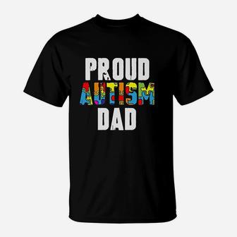 Proud Dad Awareness Dad Gifts For Him T-Shirt - Seseable