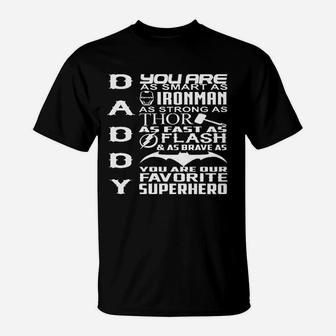 Proud Daddy Superhero, dad birthday gifts T-Shirt - Seseable