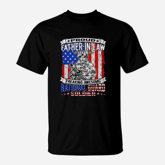 Proud Father Of National Guard Soldier Army Dad T-Shirt - Seseable