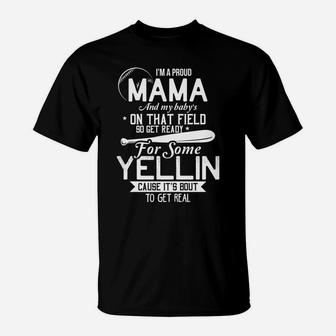 Proud Mama Baseball Funny Mom Of Baseball Player Gifts T-Shirt - Seseable