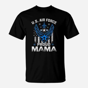 Proud Mama Us Air Force American Flag T-Shirt - Seseable