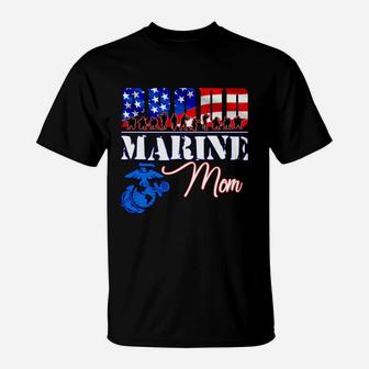 Proud Marine Mom Patriotic Usa Military 2020 T-Shirt - Seseable