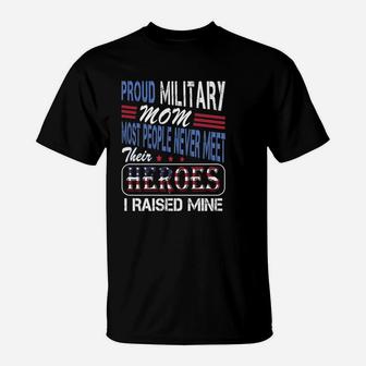 Proud Military Mom Flag T-Shirt - Seseable