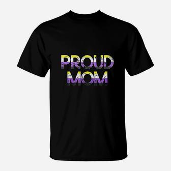 Proud Mom Nonbinary Pride Flag Lgbt Mothers Day T-Shirt - Seseable