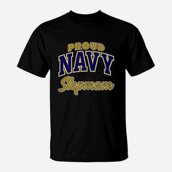 Proud Navy Stepmom Gift For Mom Mothers Day T-Shirt - Seseable