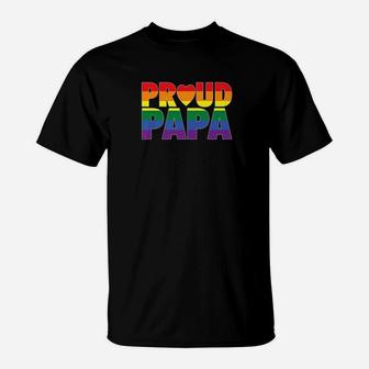 Proud Papa Lgbt Parent Gay Pride Fathers Day Premium T-Shirt - Seseable