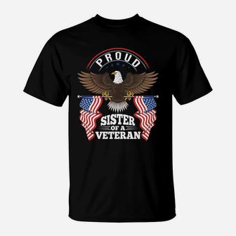 Proud Sister Of A Veteran American Flag 2020 T-Shirt - Seseable