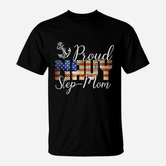 Proud Step Mom For Men Or Women Army Veterans Day T-Shirt - Seseable