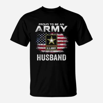 Proud To Be An Army Husband With American Flag T-Shirt | Seseable CA