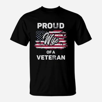Proud Wife Of A Veteran T-Shirt - Seseable