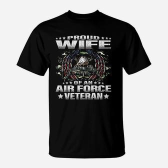 Proud Wife Of An Air Force Veteran Military Vet Spouse Gifts T-Shirt - Seseable
