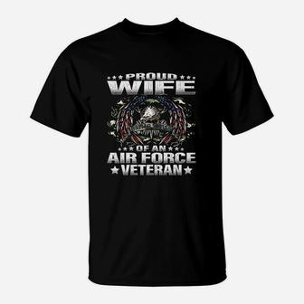 Proud Wife Of An Air Force Veteran Military Vet Spouse Gifts T-Shirt - Seseable