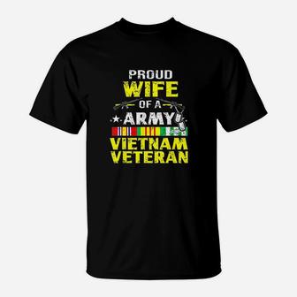 Proud Wife Of Army Vietnam Veteran Vn Veterans Wife T-Shirt - Seseable