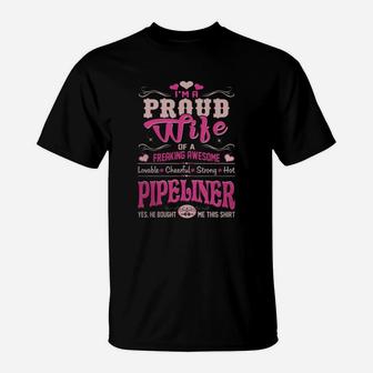 Proud Wife Pipeliner Bought This Shirt Gift Tshirt - Women’s Premium T-shirt T-Shirt - Seseable