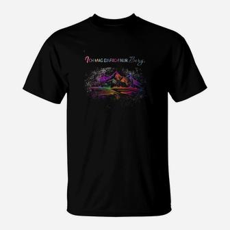 Psychedelisches Natur- und Klaviermotiv T-Shirt in Schwarz - Seseable