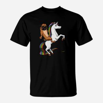 Pug Dog Riding Magical Unicorn Funny Kids Men Women Premium T-Shirt - Seseable