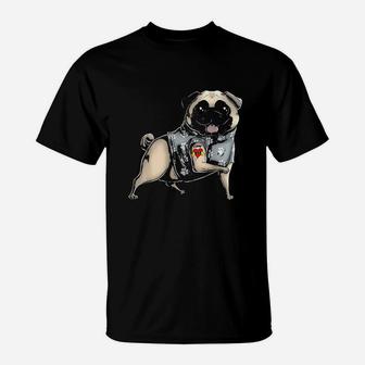 Pug I Love Mom Tattoo Dog Funny Mothers Day Gift T-Shirt - Seseable
