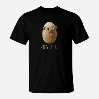 Pugtato Humorous Animal Hybrid Pug Potato T-Shirt - Seseable
