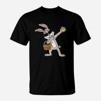 Rabbit Easter Day Eggs Dab Boys Girls Kids T-Shirt - Seseable