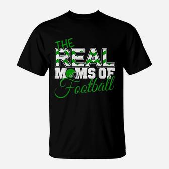 Real Moms Of Football Green Football Mom For Mothers Day T-Shirt - Seseable