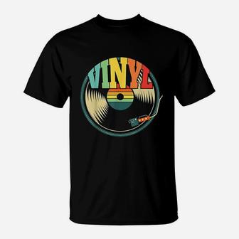 Record Collector Turntable Vintage Vinyl Music T-Shirt - Seseable