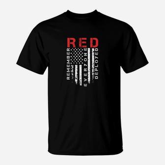 Red Friday Remember Everyone Deployed T-Shirt - Seseable