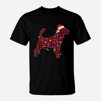 Red Plaid Buffalo Beagle Dog Christmas Xmas Gifts T-Shirt - Seseable