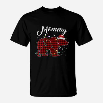 Red Plaid Mommy Bear T-Shirt - Seseable