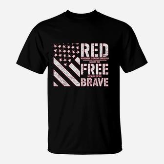 Red Remember Everyone Deployed Land Of The Free Because Of The Brave T-Shirt - Seseable