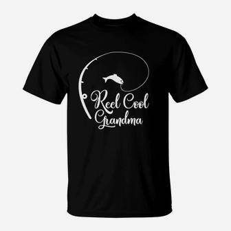 Reel Cool Grandma Fishing Grandma Mothers T-Shirt - Seseable