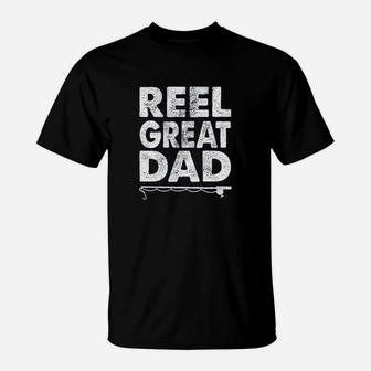 Reel Great Dad Funny Fathers Day Fishing T-Shirt - Seseable