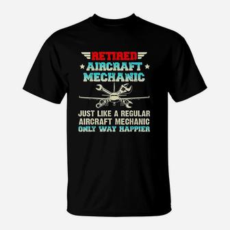 Retired Aircraft Mechanic Regular Aircraft Mechanic Gifts T-Shirt - Seseable