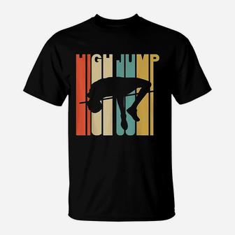 Retro 1970s Style High Jump Track And Field T-Shirt - Seseable